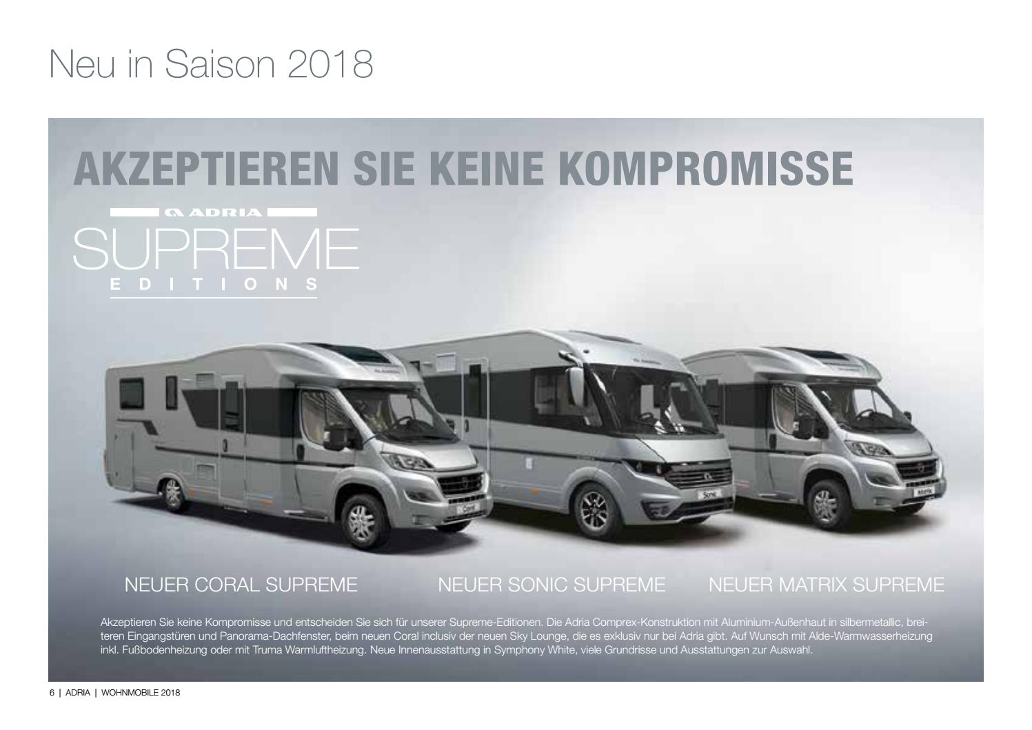 Adria Wohnmobile - Preise 2018 by Gebetsroither Unternehmensgruppe - Issuu