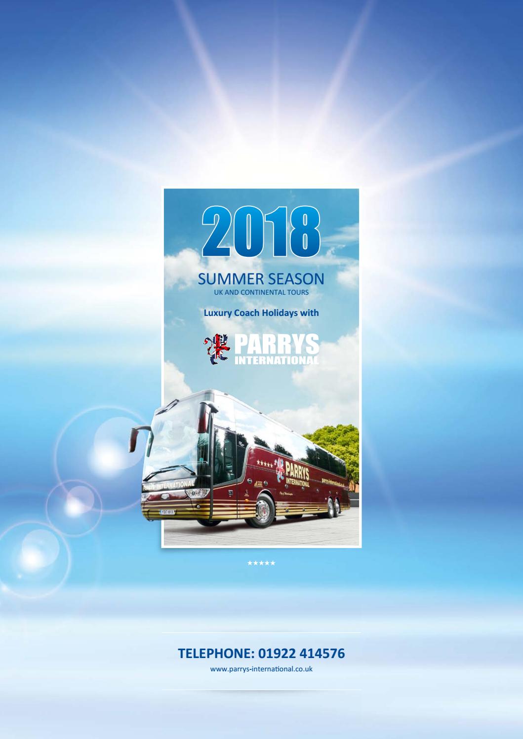 Luxury Coach Holidays with Parrys International 2018 by Hollyhill