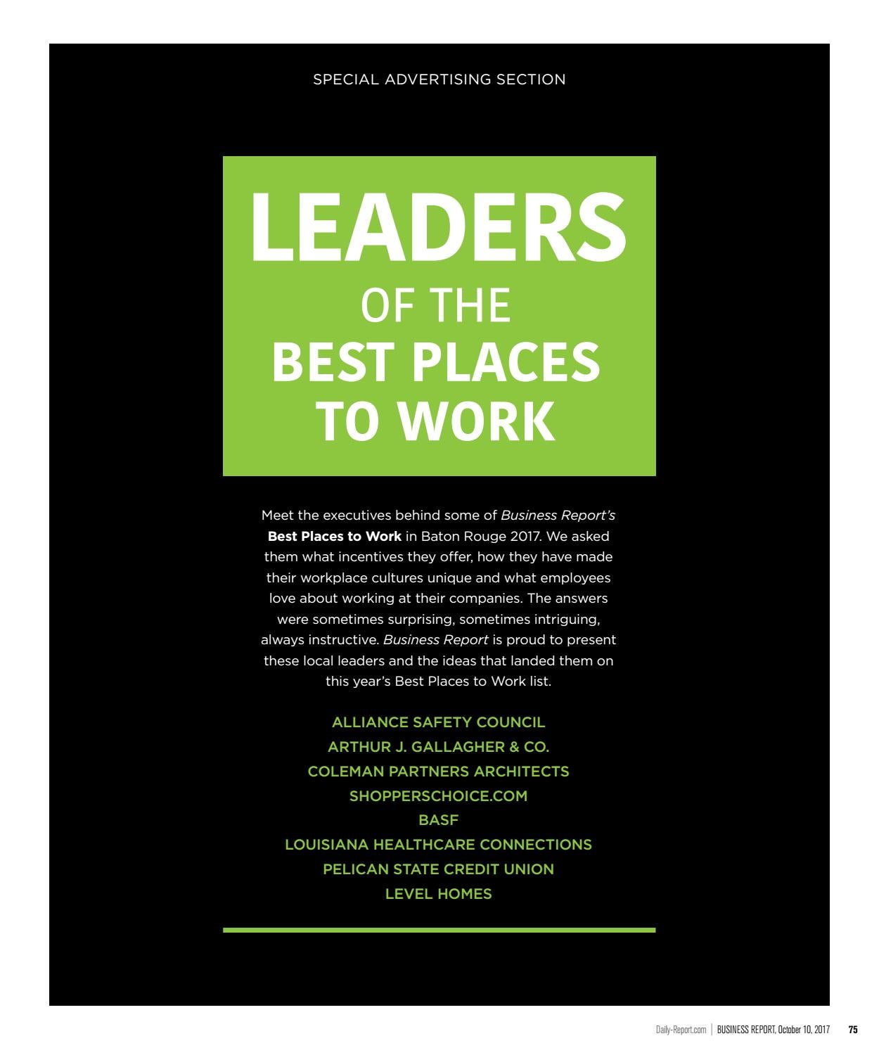 2017 Leaders of the Best Places to Work by Baton Rouge Business Report