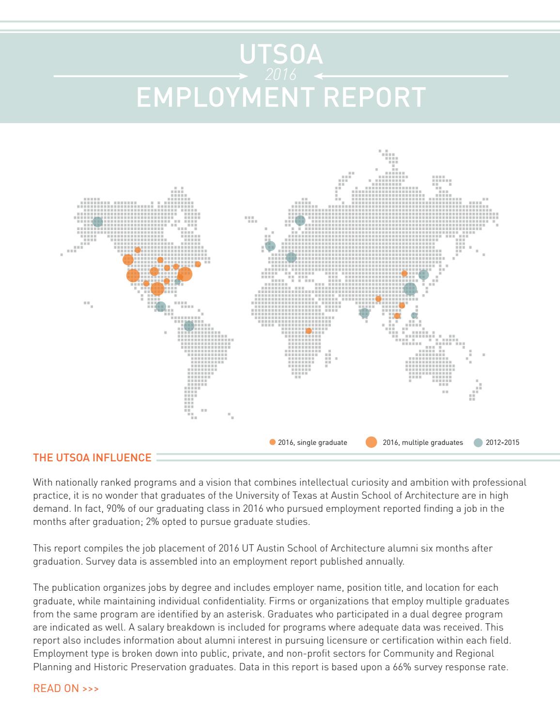 Employment Report 2016 by UT School of Architecture - Issuu