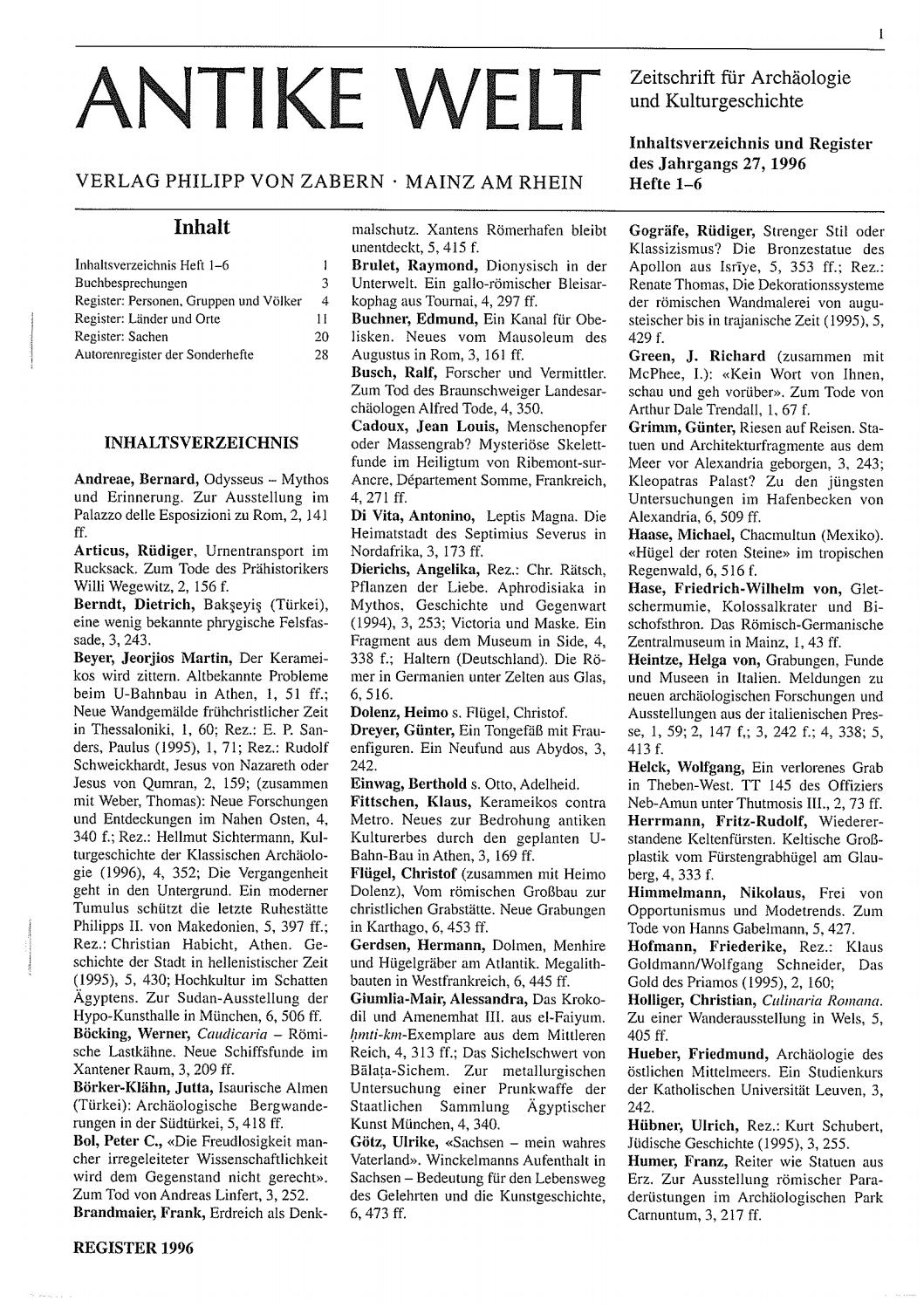 Register der Antiken Welt 1996 by wbg – Wissen. Bildung. Gemeinschaft
