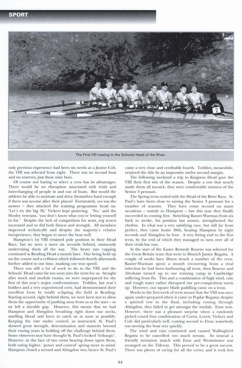 The Pauline 1997 1998 Rowing by St Paul's School - Issuu