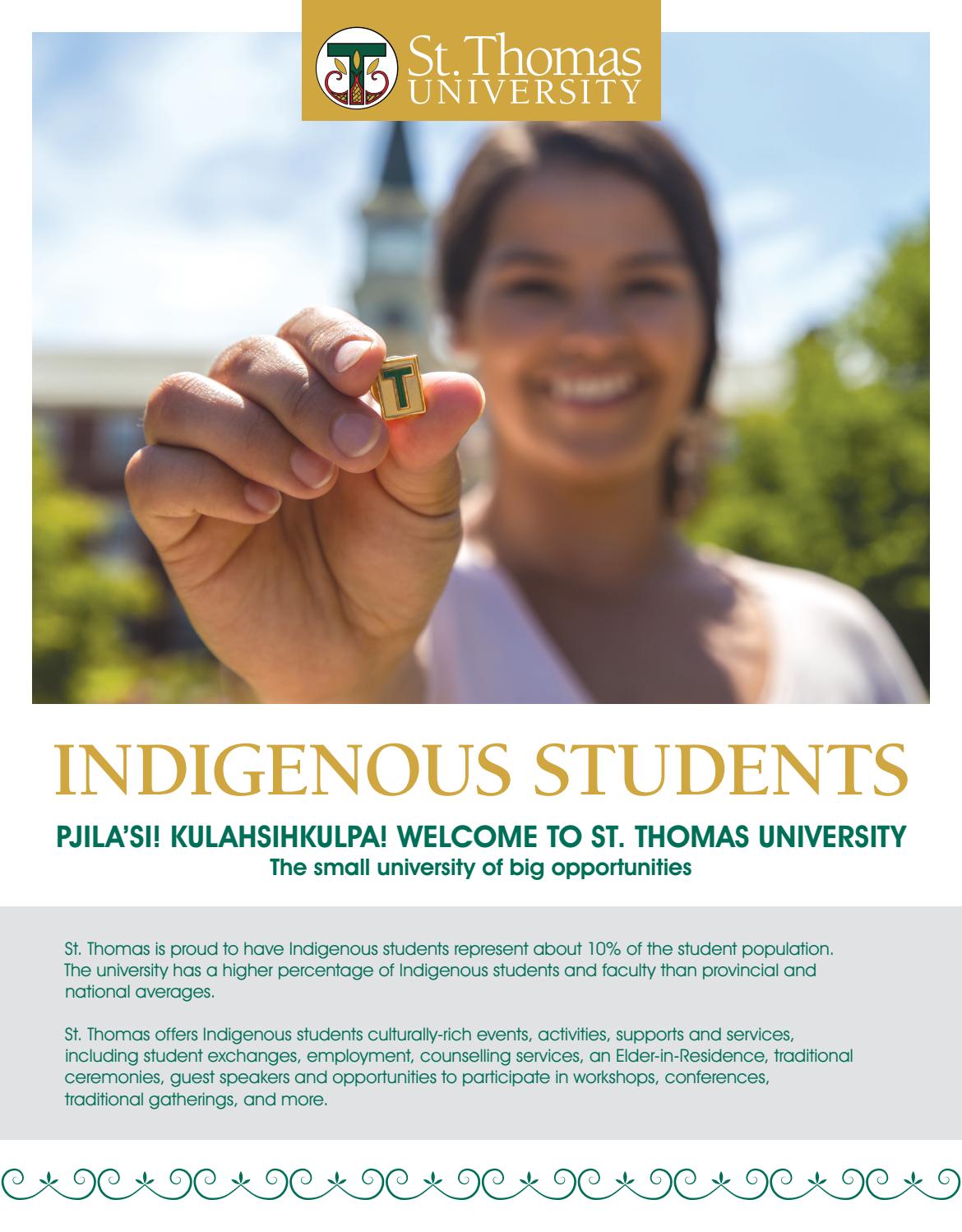 St. Thomas University Indigenous Student Brochure by St. Thomas