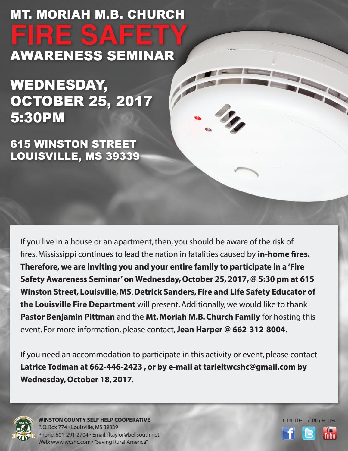 Mt. Moriah M.B. Church Fire Safety Awareness Seminar by Frank Taylor