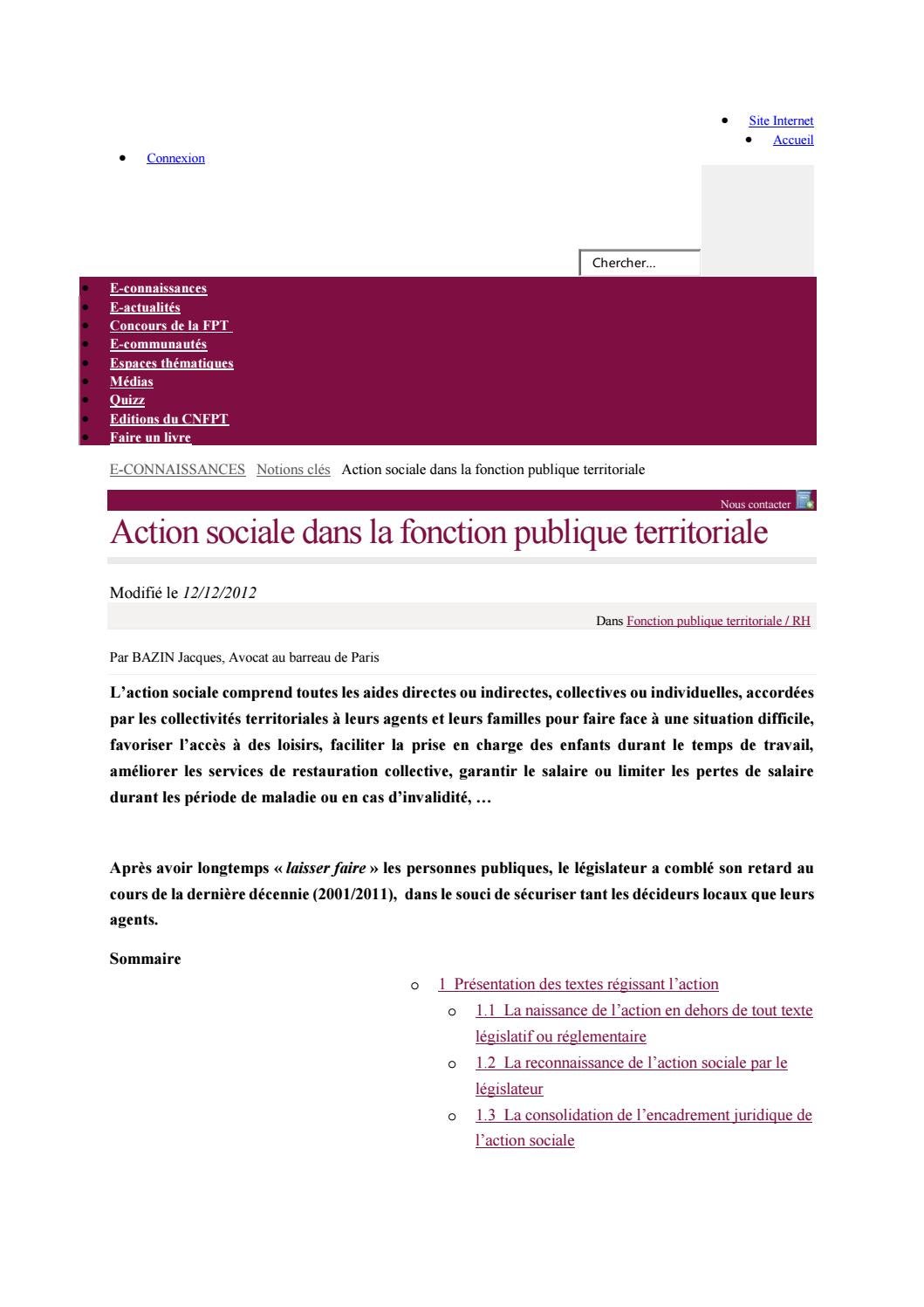 Prestation Action Sociale Fonction Publique Territoriale 2022