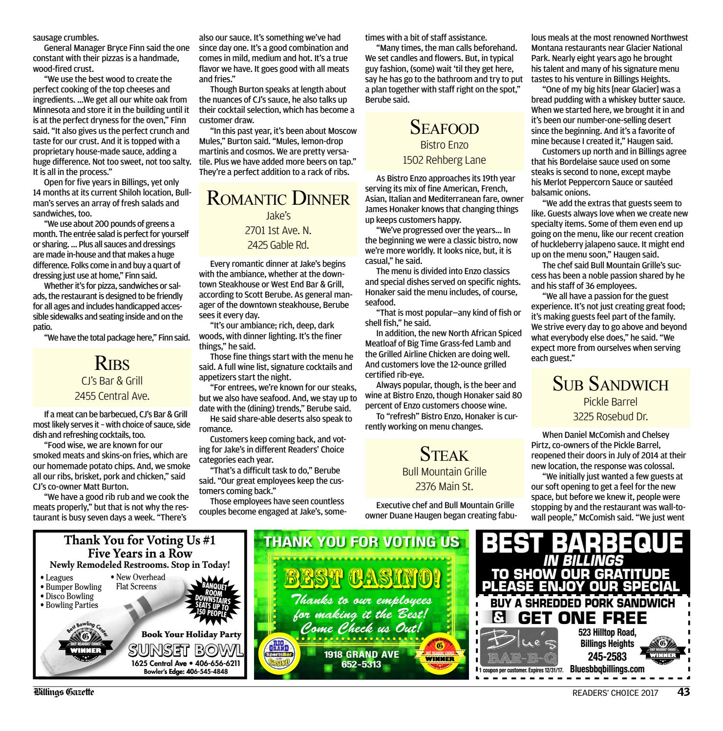 Readers' Choice 2017 by Billings Gazette Issuu