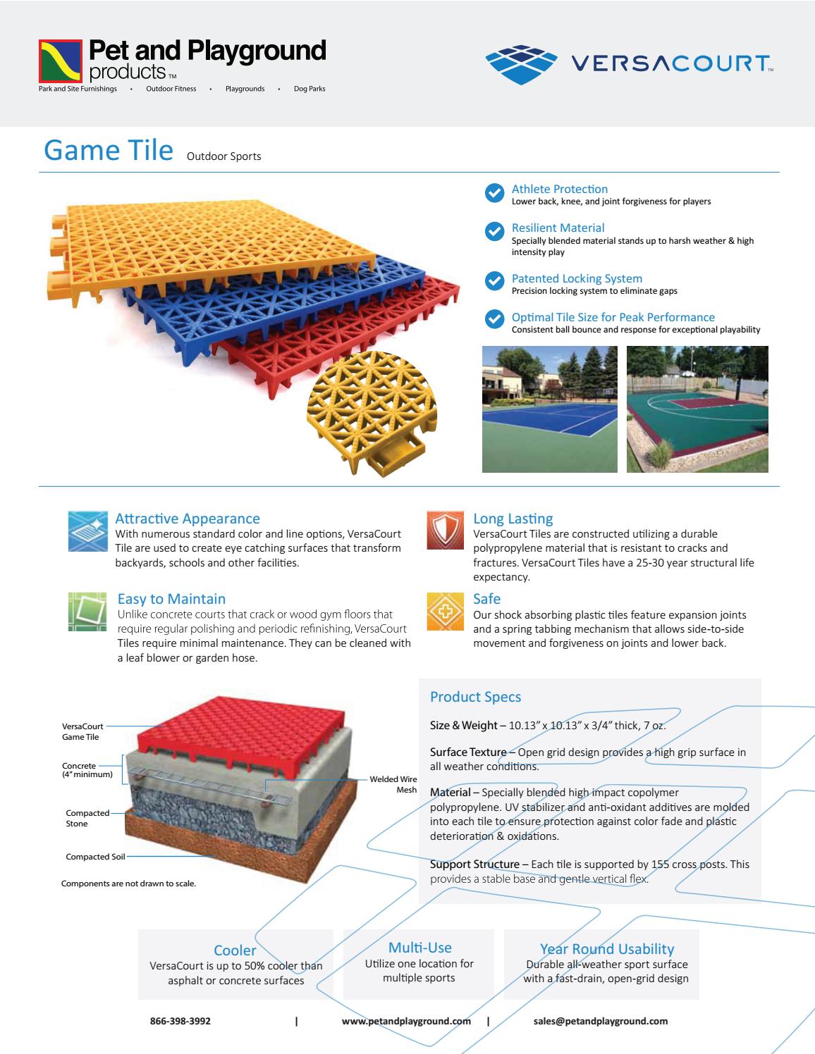Pnp versacourt game tile by Pet and Playground Products - Issuu