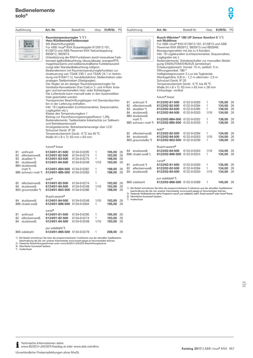 Busch-Jaeger 6124//01-884 Raumtemperaturregler