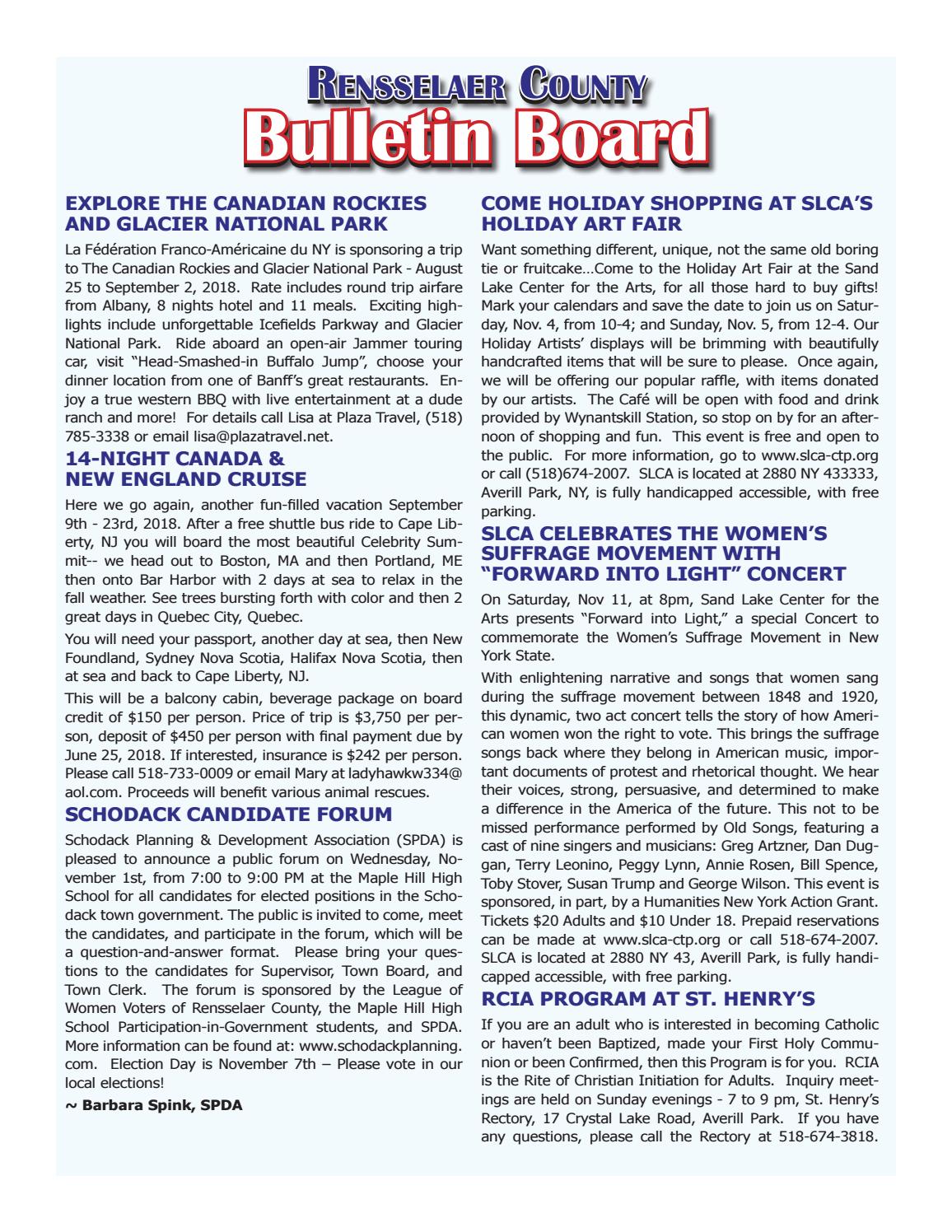Rensselaer County Bulletins 102617 by Capital Region Weekly Newspapers