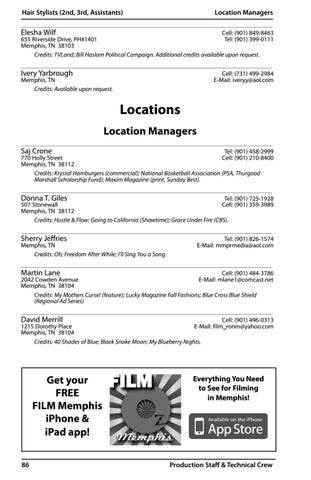 Memphis Shelby County Film Tv Commission Production Directory