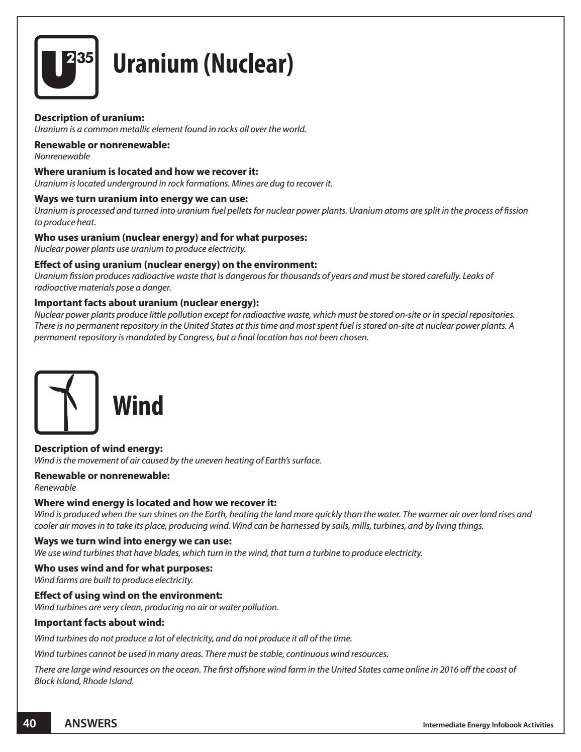worksheet Renewable And Nonrenewable Resources Worksheets intermediate energy infobook activities by need project issuu