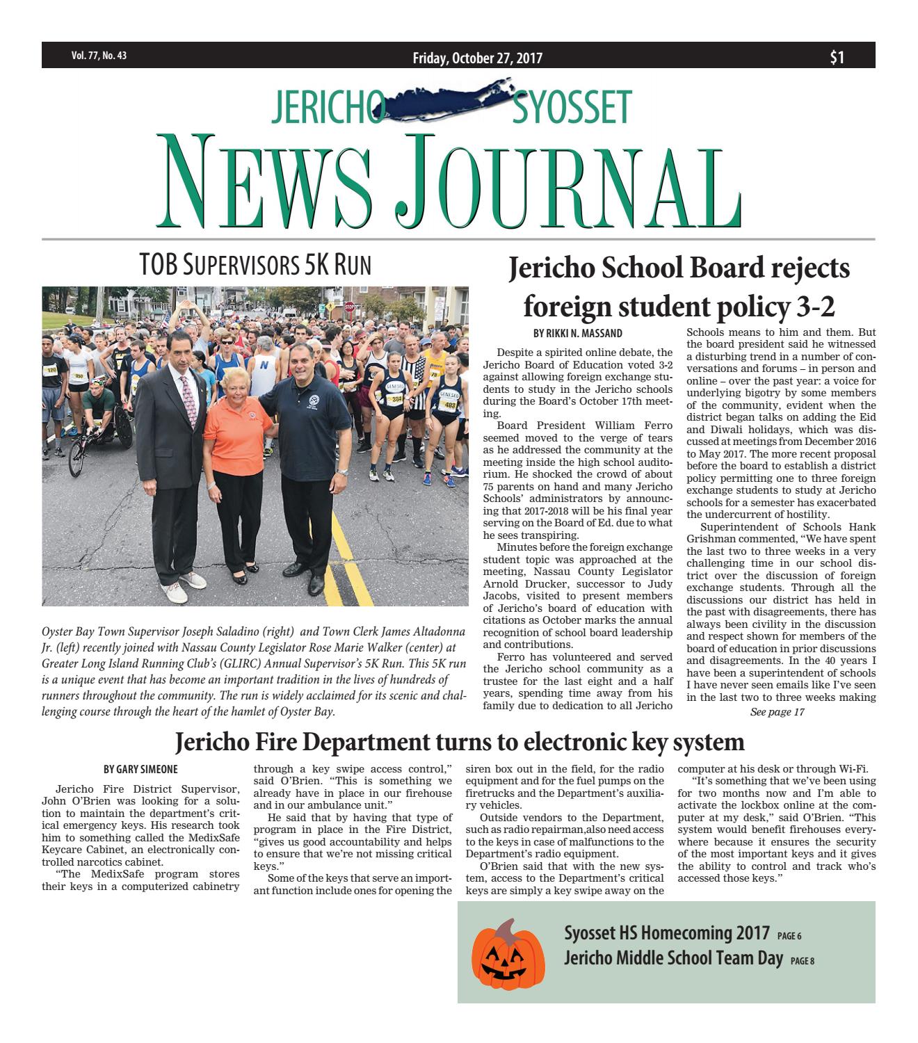 Jericho news journal 10 27 2017 by Litmor Publishing - Issuu