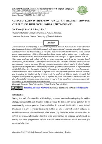 Autistic People Are Not Failed Versions >> Computer Based Intervention For Autism Spectrum Disorder Children Autistic People Are Not Failed Versions >> Computer Based Intervention For Autism Spectrum Disorder Children