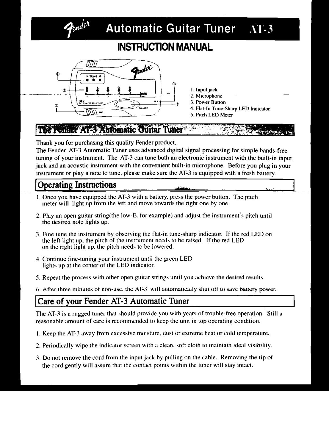Fender automatic guitar tuner manual by Kirk Bailey Issuu