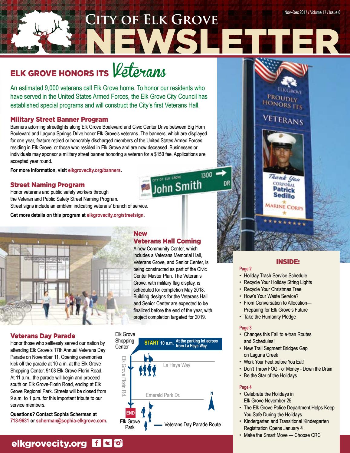 November December Newsletter 2017 By City Of Elk Grove Issuu