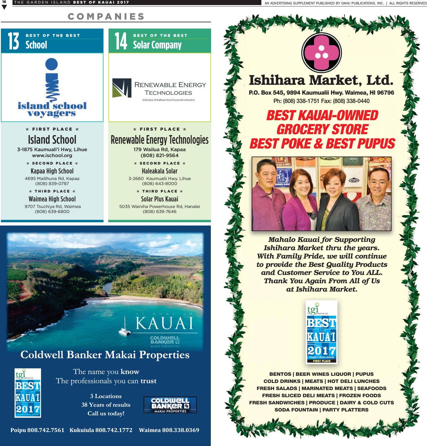 Best of Kauai 2017 by The Garden Island Newspaper - Issuu