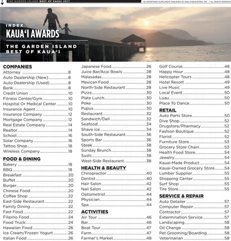 Best of Kauai 2017 by The Garden Island Newspaper - Issuu