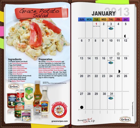 Grace 2013 Creative Cooking Calendar 第 3 页