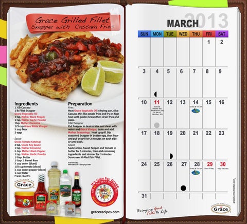 Grace 2013 Creative Cooking Calendar 第 5 页