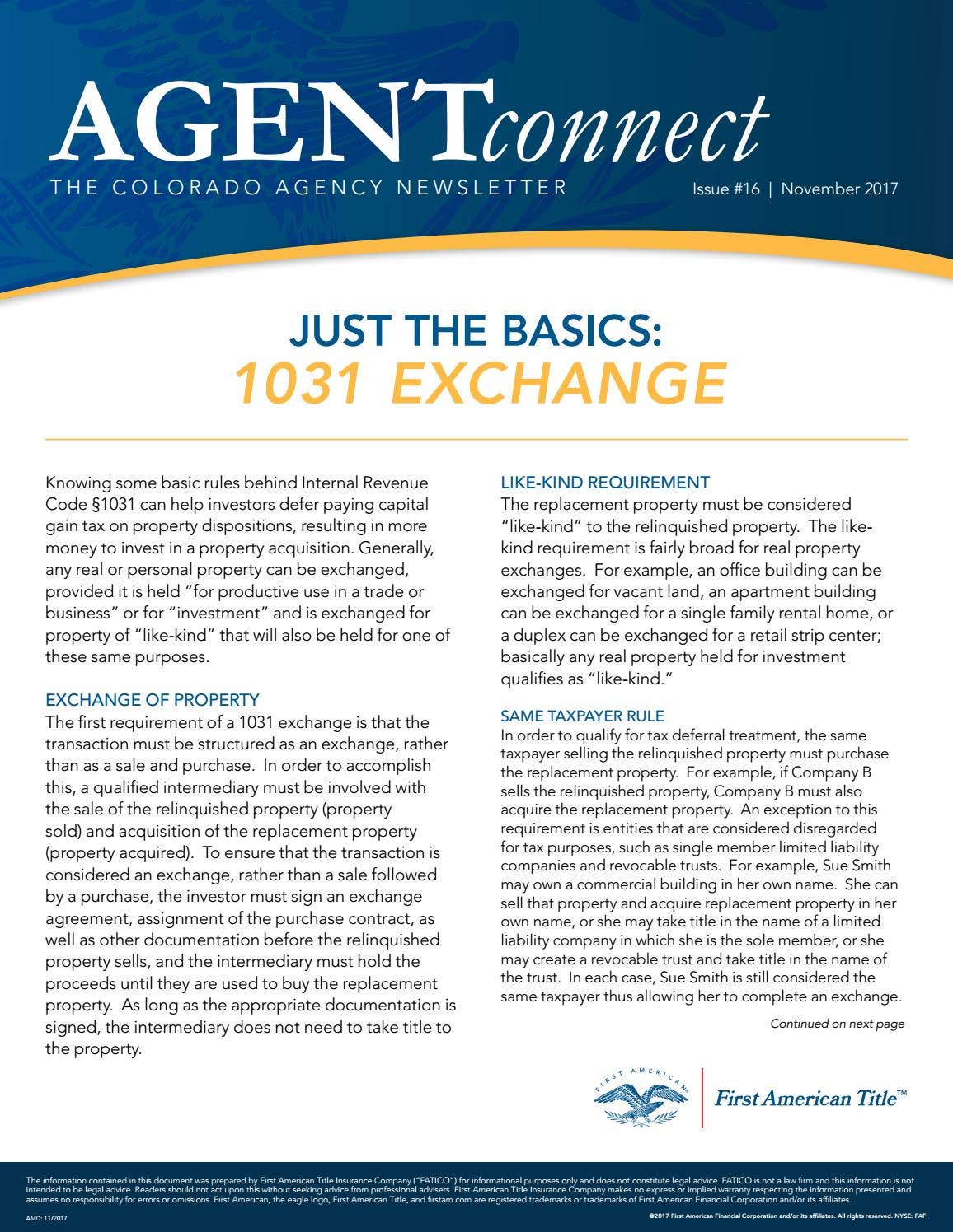 Agentconnect - Issue #16 by First American Title - Agency Division - Issuu