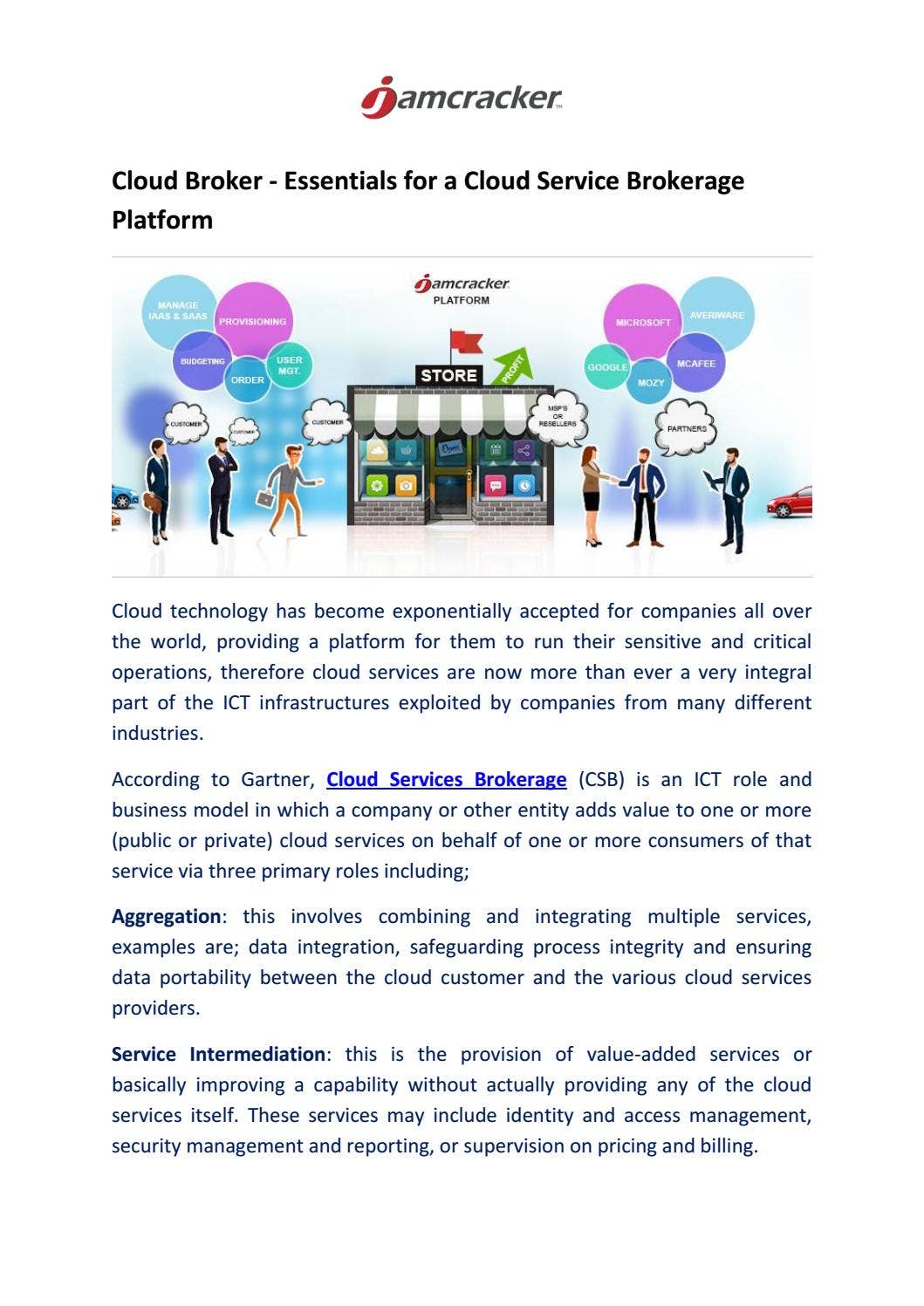 Cloud Broker Essentials for a Cloud Service Brokerage Platform by