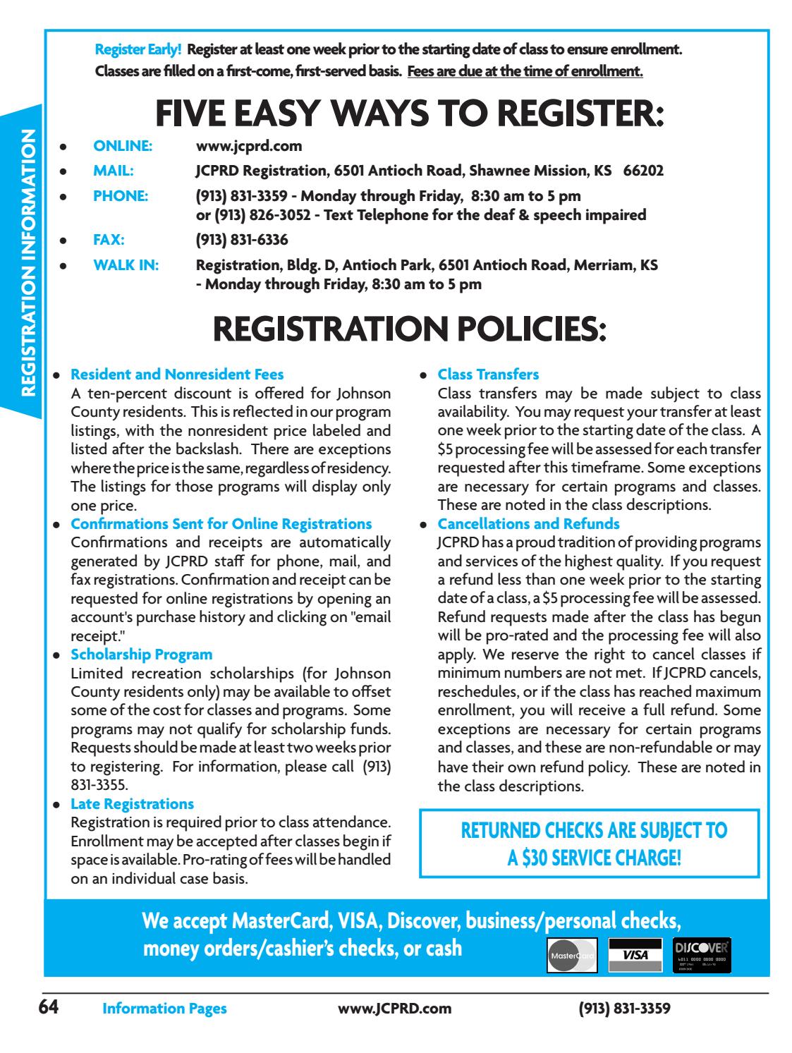 2018 Jan Apr "My JCPRD" Activities Catalog for Johnson County (KS