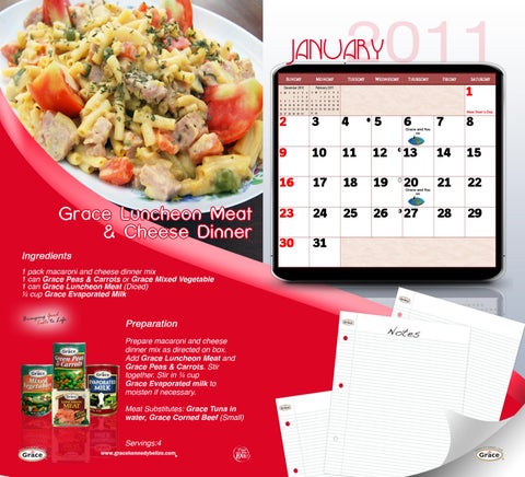Grace Creative Cooking Calendar 2011 第 3 页