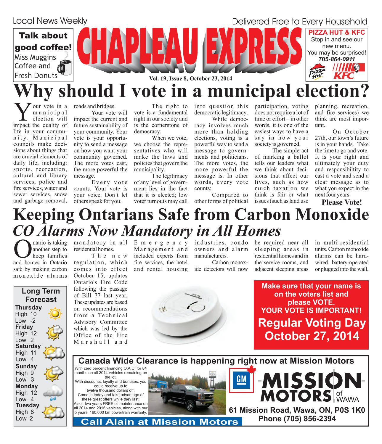 10232014 October 23 2014 by The Chapleau Express Issuu