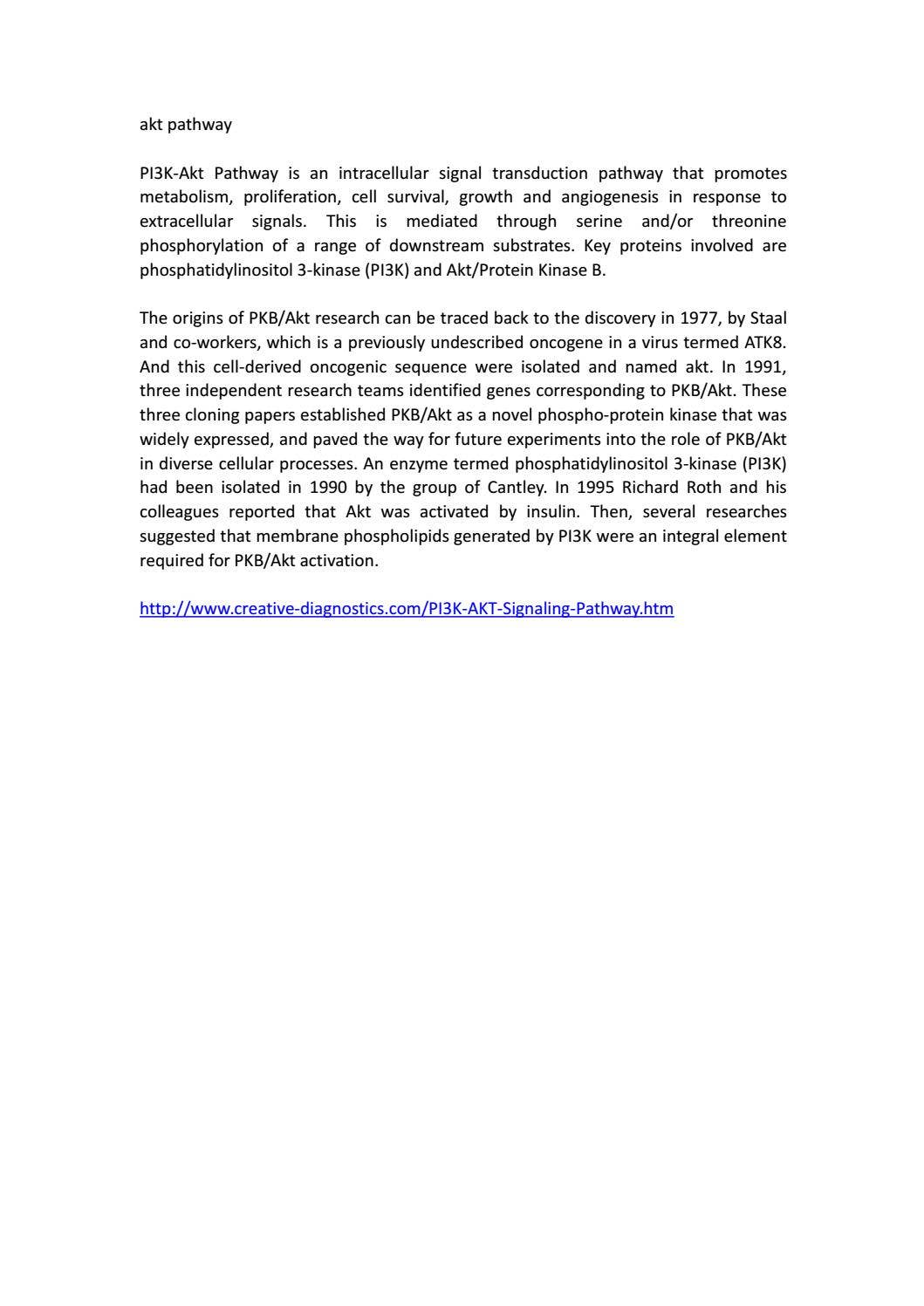 Akt2i Project.pdf Akt pathway by Creative Diagnostics - Issuu