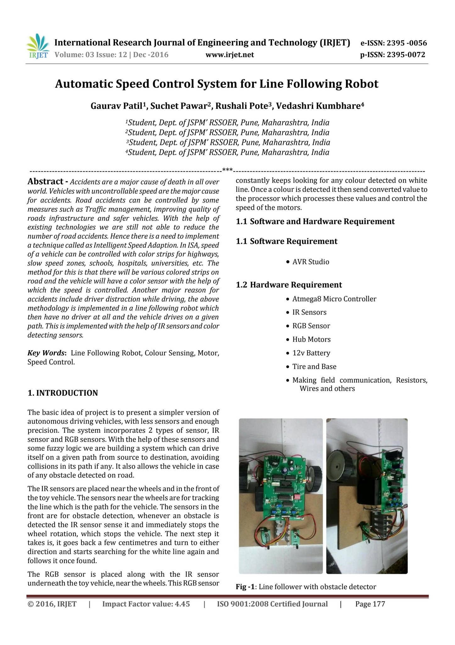 Automated Speed Control Automatic Speed Control System for Line Following Robot by IRJET ...