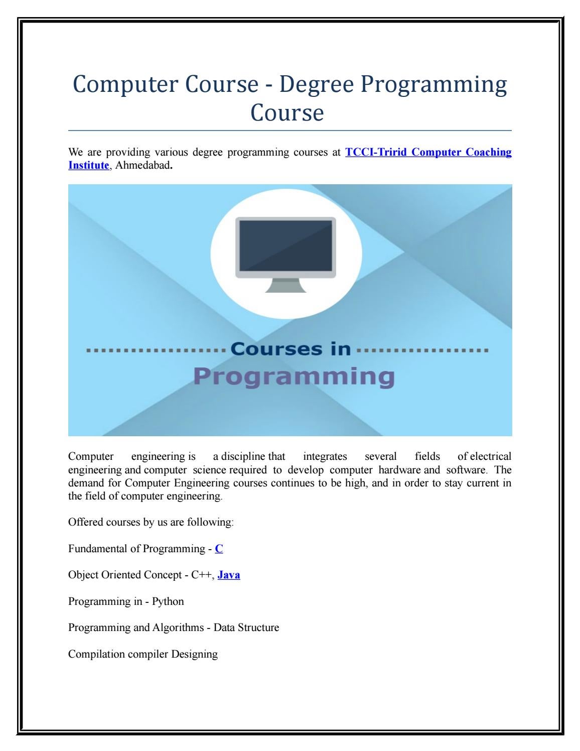 Computer course degree programming course by Rosario Riley - Issuu