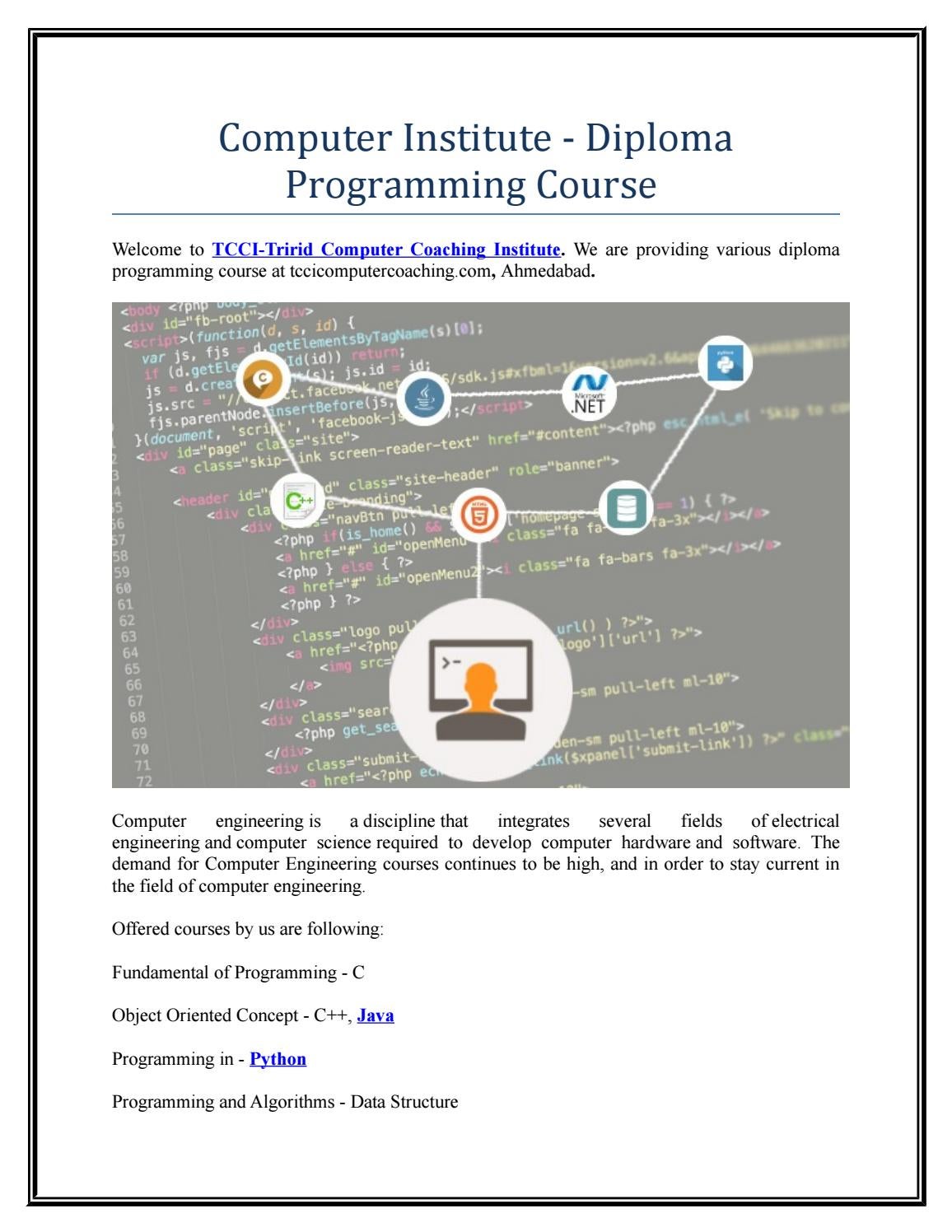 Computer institute diploma programming course by Rosario Riley - Issuu