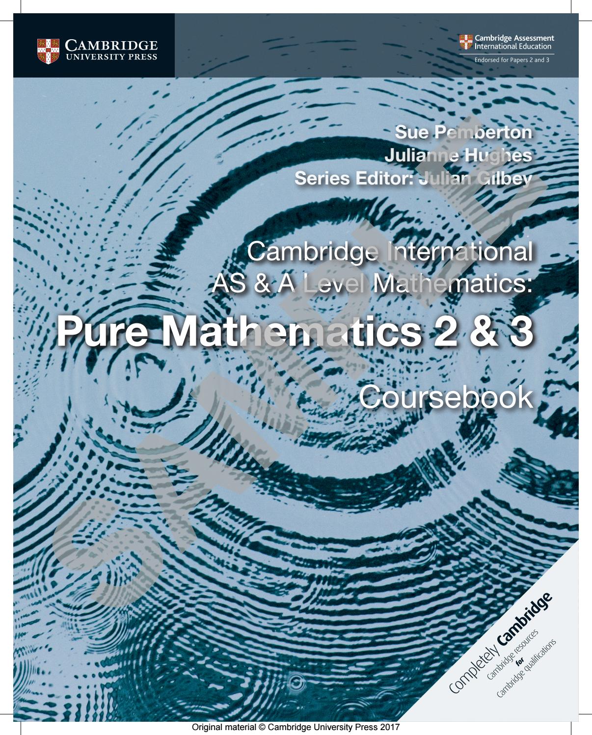 Preview Cambridge International As And A Level Pure Mathematics 2 3 Coursebook By Cambridge University Press Education Issuu