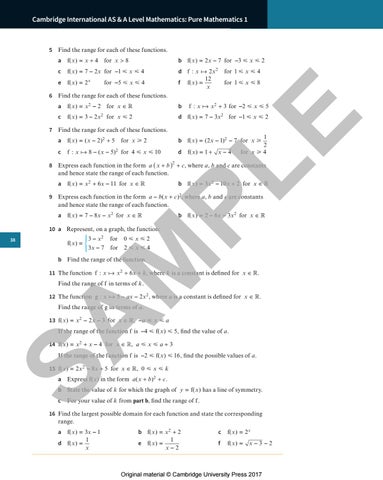 Preview Cambridge International AS and A Level Pure Mathematics 1 ...