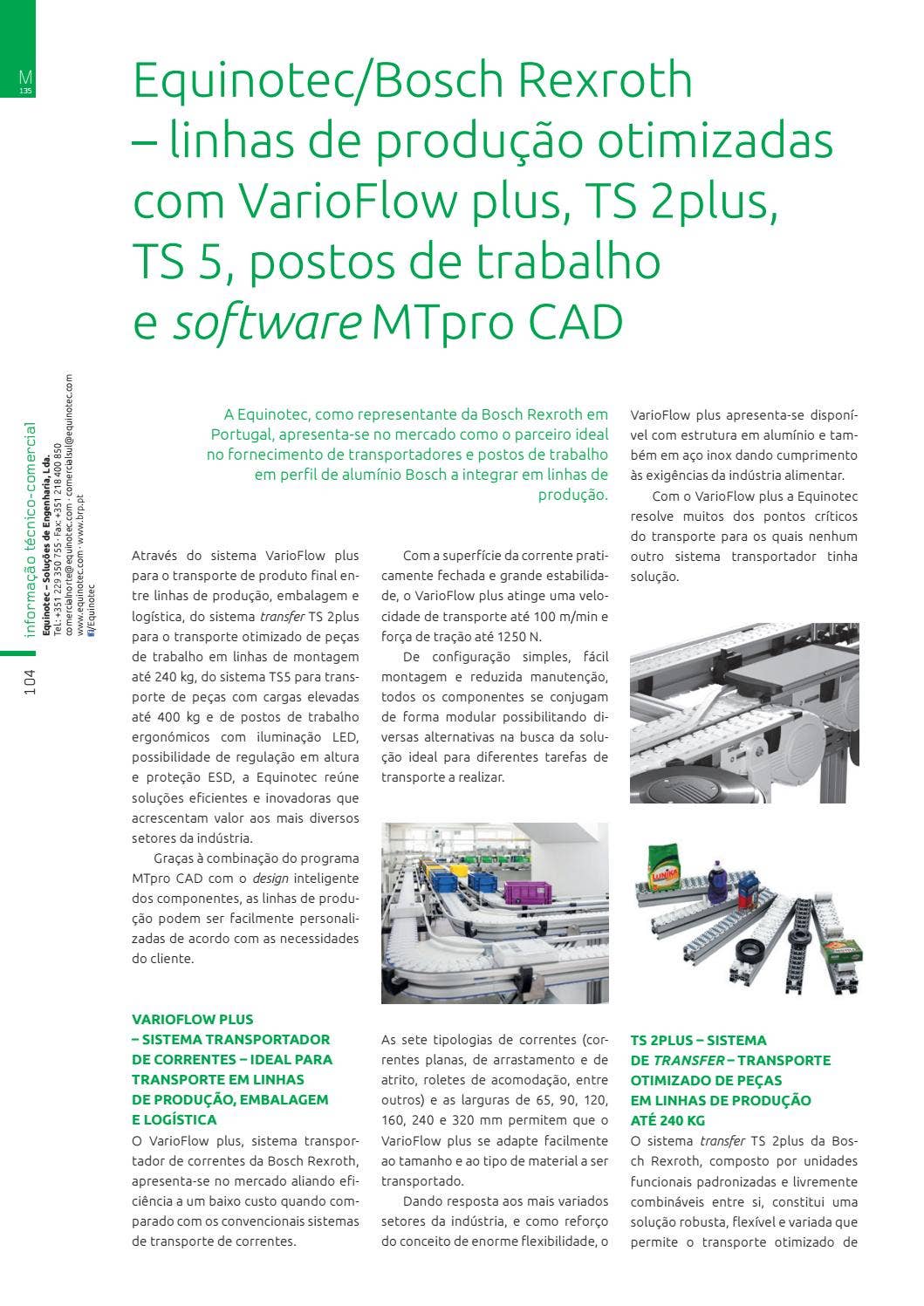Equinotec/Bosch Rexroth linhas de produção otimizadas com VarioFlow