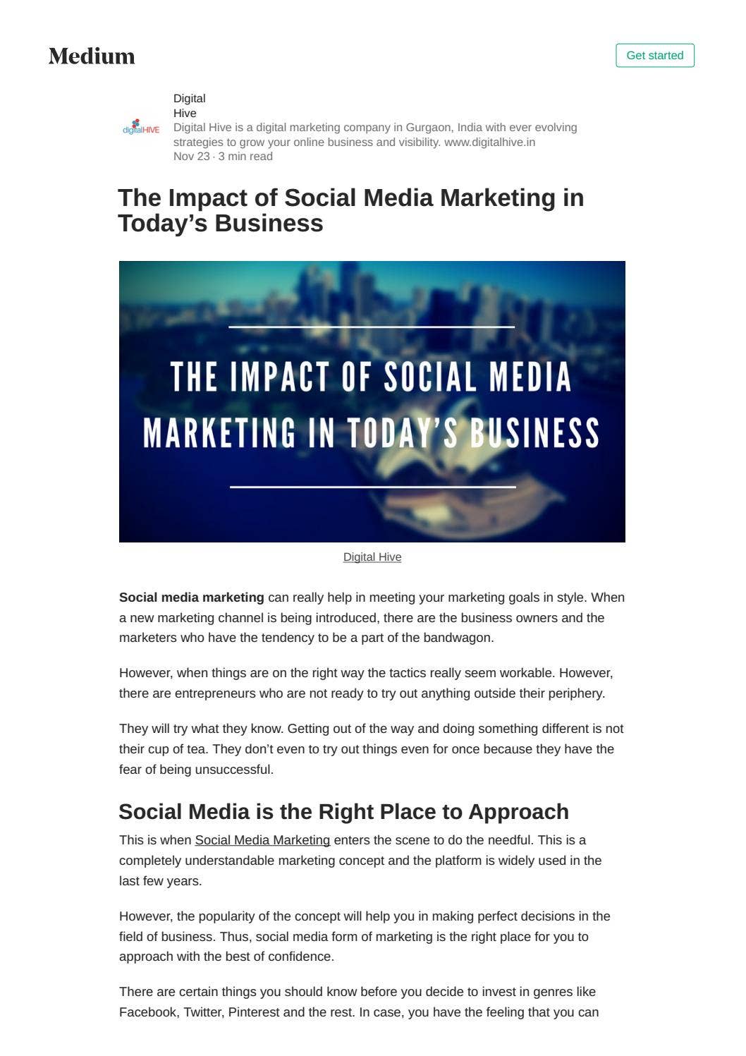 The impact of social media marketing in today’s business by Digital ...