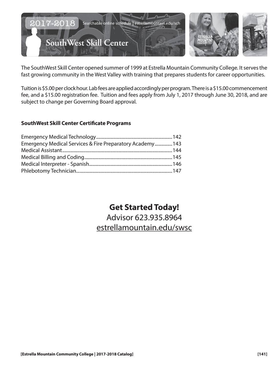 Estrella Mountain Community College Academic Catalog 20172018 by The