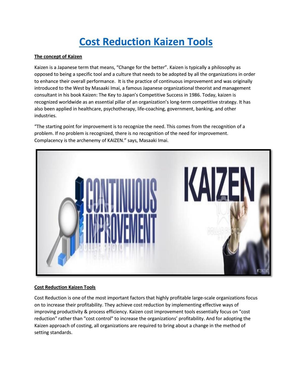 Cost Reduction Kaizen Tools by Ribcon Issuu