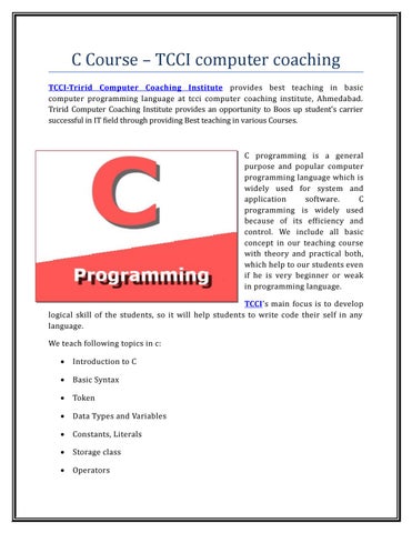 C Course Tcci Computer Coaching By Rosario Riley Issuu C Course Tcci Computer Coaching By Rosario Riley Issuu