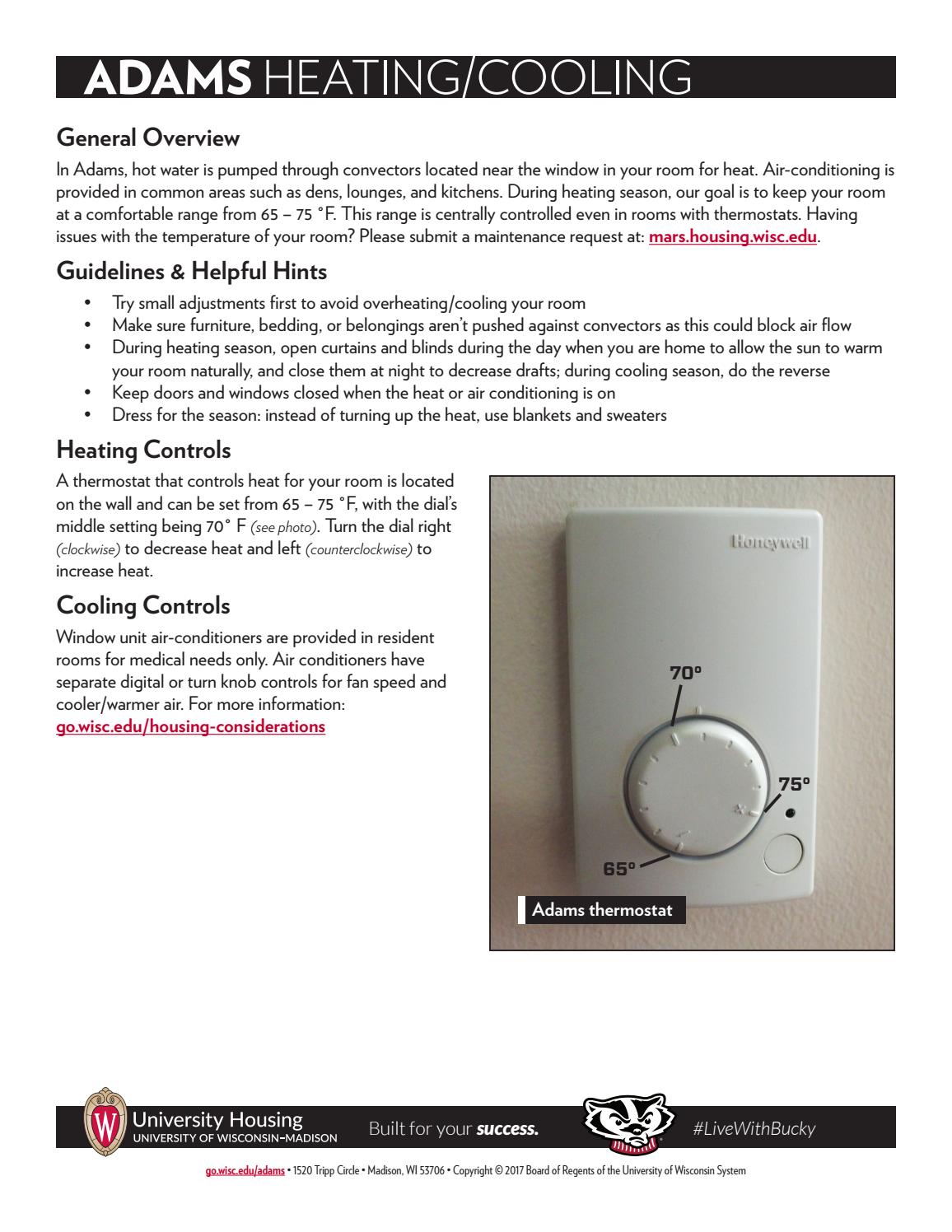 All halls heating cooling guides by UW Madison Housing - Issuu