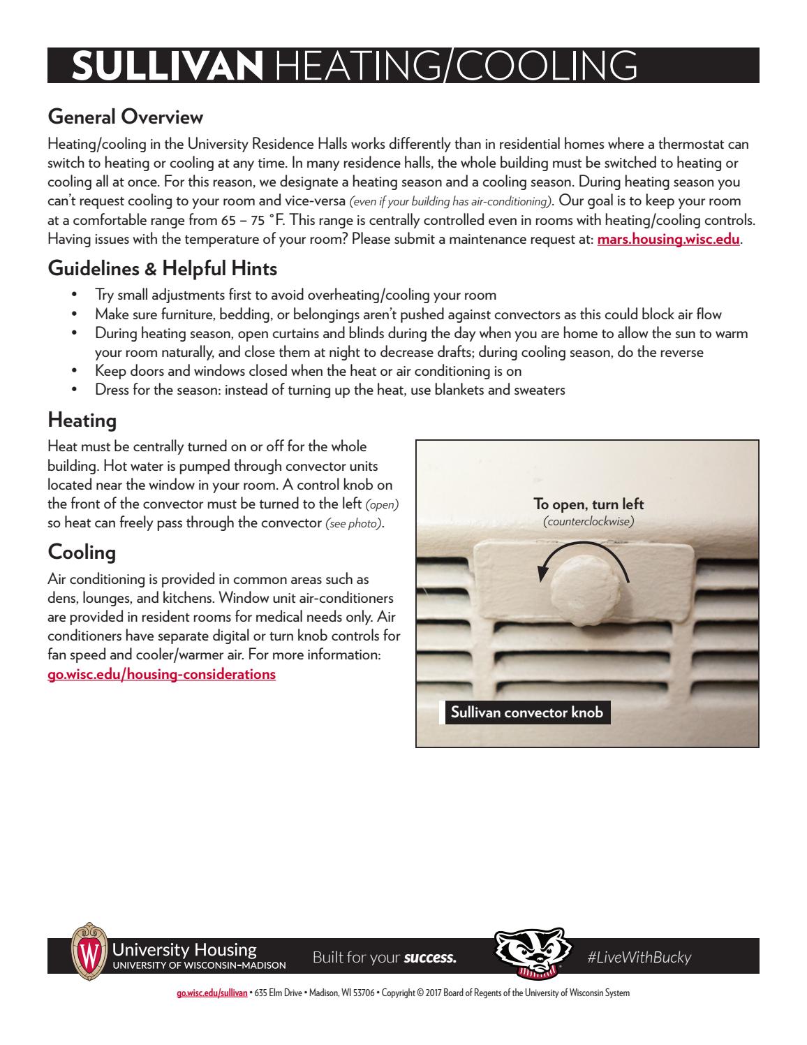 Sullivan heating cooling guide by UW Madison Housing Issuu