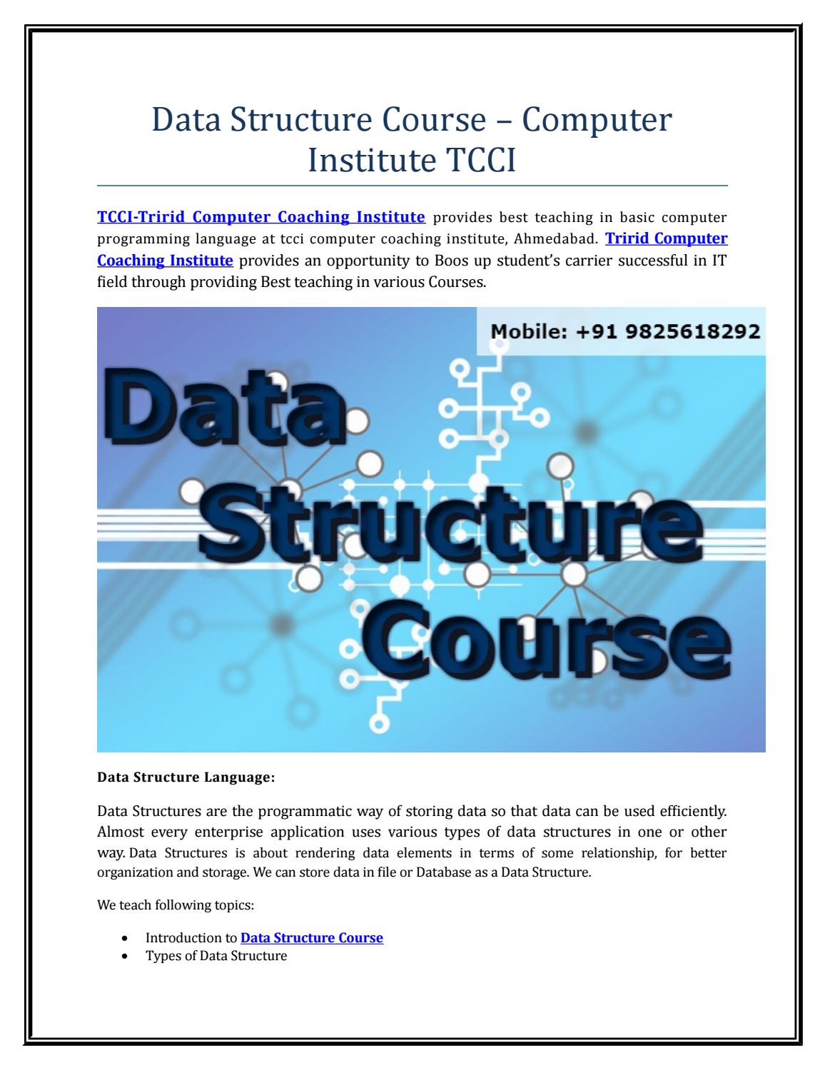 Data structure course at tcci computer institute, ahmedabad by Rosario ...