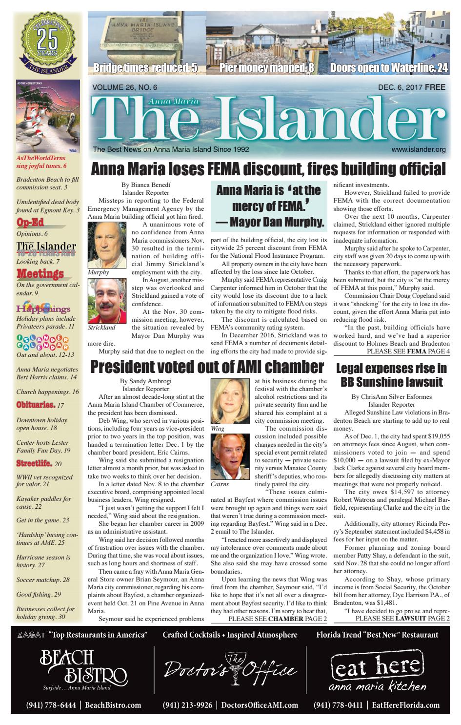 The islander newspaper e edition wednesday, dec 6, 2017 by The Anna
