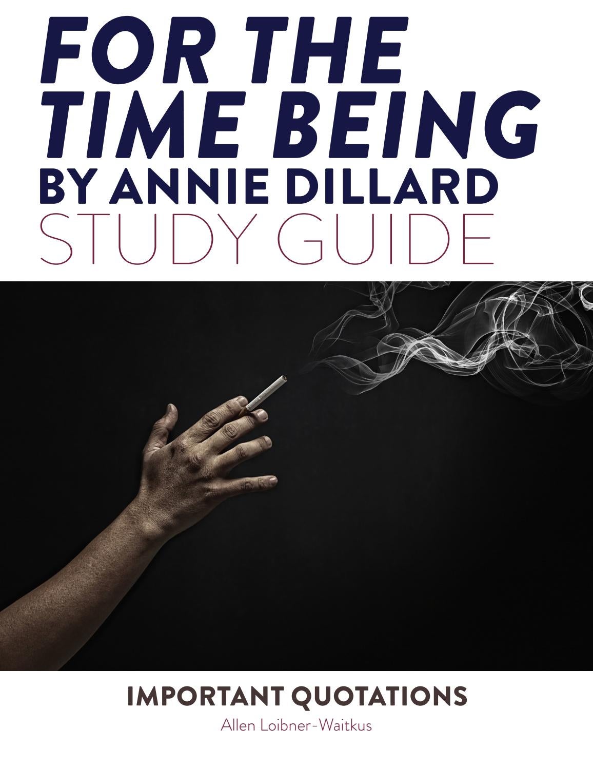 "For the Time Being"—Study Guide of Important Quotations by Allen