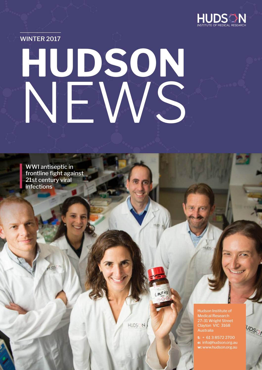Hudson News winter 2017 by Hudson Institute of Medical Research Issuu