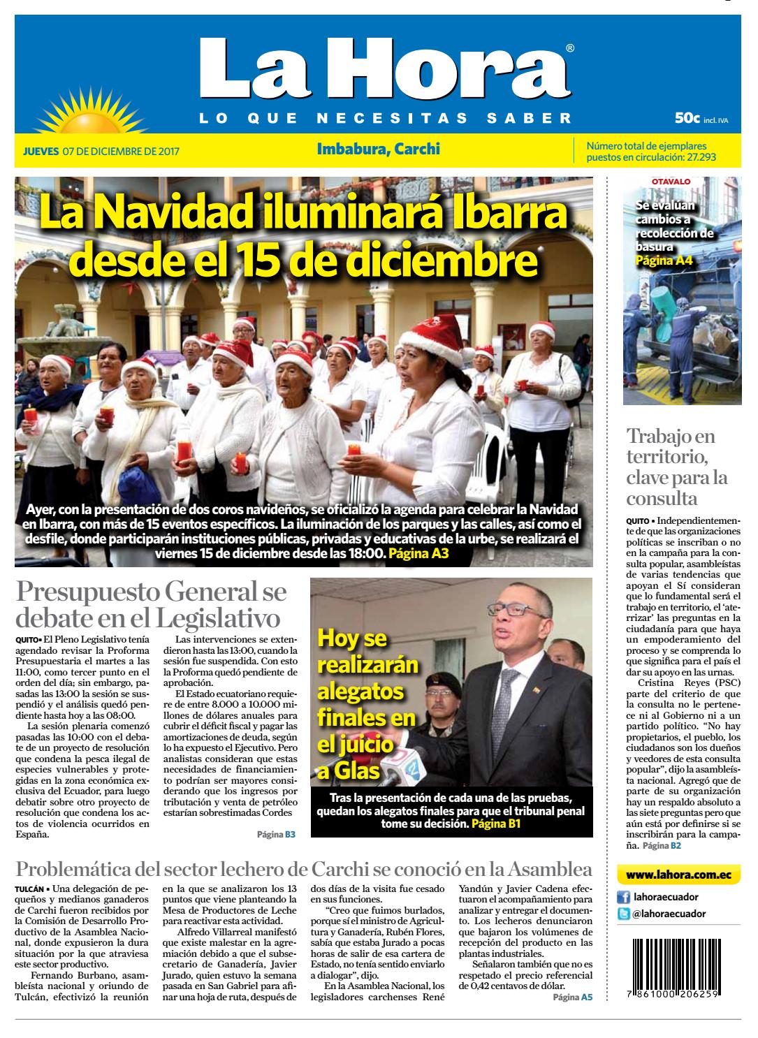 Imbabura 07 De Diciembre De 2017 By LA HORA Ecuador Issuu