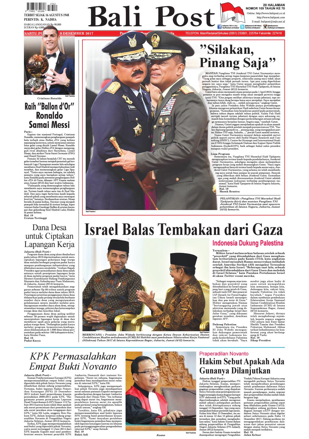 Edisi 09 Desember 2017 | Bali Post by e-Paper KMB - Issuu