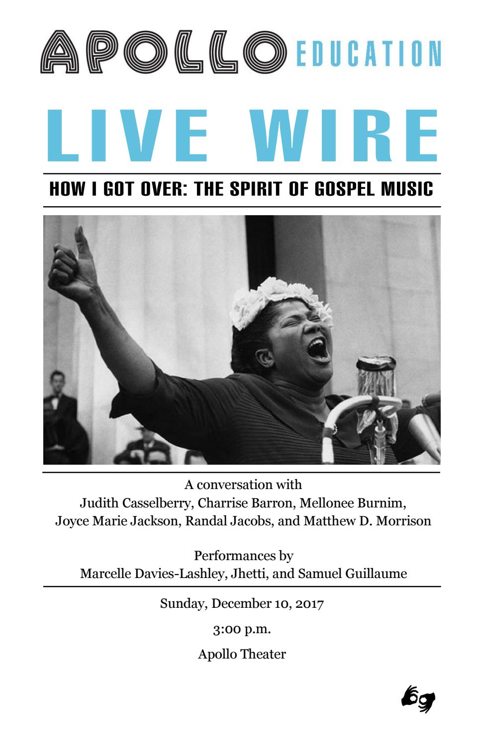 Apollo Live Wire: How I Got Over - The Spirit of Gospel Music by Apollo Education - issuu