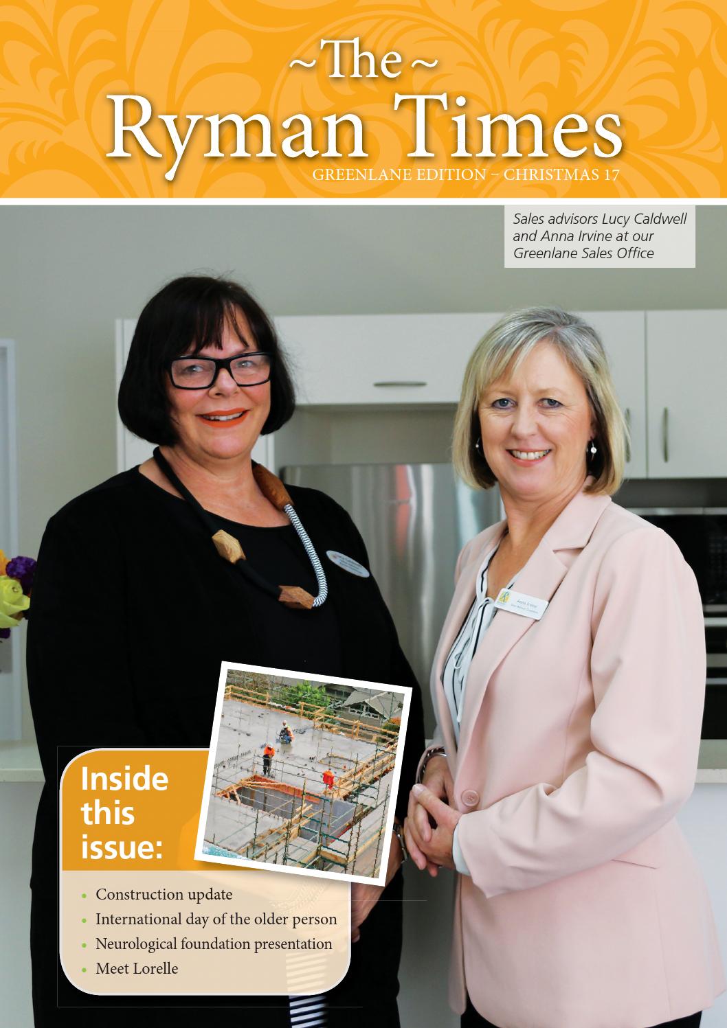 The Ryman Times Greenlane Edition by Ryman Healthcare Ltd Issuu