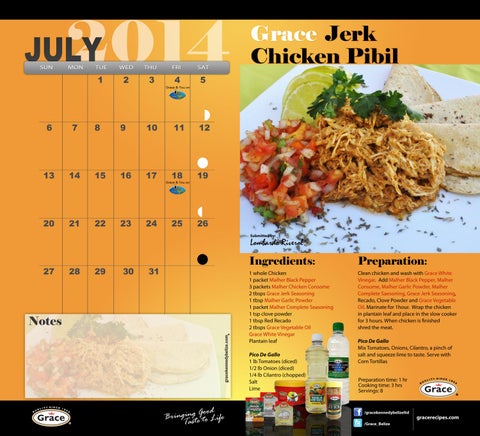 Grace Kennedy Creative Cooking Calendar 2014 第 9 页